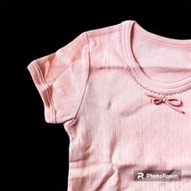 【2枚セット】 肌着 女の子 95 半袖 シャツ 新品 未使用品 下着 インナー リボン かわいい 白 ピンク 通気性 洗い替え 女児 キッズ_画像6