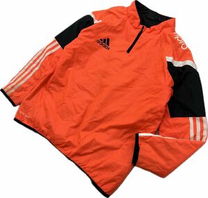 adidas * nylon jacket pull over 140 corresponding orange black sport soccer futsal training Adidas #EA263