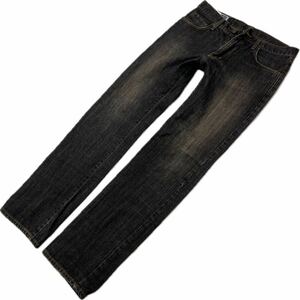 EDWIN * 403 длина .. хороший * черный распорка джинсы Denim брюки чёрный W32 American Casual Street стандартный популярный б/у одежда Edwin #Ja7065