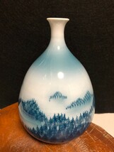 【美品】藤井朱明 壺 飾り壺 花瓶 花器 日展人気作家 朝 有田焼 人間国宝 骨董 共箱なし 茶道具 染付_画像2