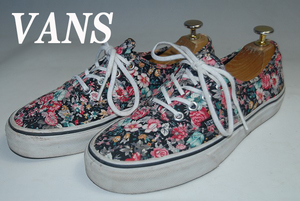 DSC9604■VANS■黒★花柄/24㎝ /ロー/中古美品/超定番スニーカー！優れた1足！圧倒的な存在感！ストリートで人気急上昇！