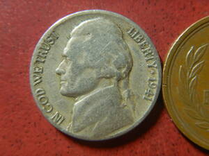 外国・USA／ジェファーソン５セント白銅貨（1941年）　240102