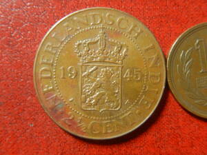 外国・オランダ領東インド／２1/2セント青銅貨（1945年）　240115