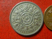 外国・イギリス／１フローリン（２シリング）白銅貨：チューダー家の薔薇（1955年）　24012603_画像1