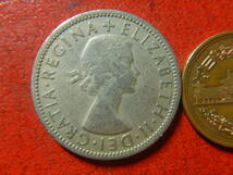 外国・イギリス／１フローリン（２シリング）白銅貨：チューダー家の薔薇（1955年）　24012603_画像2