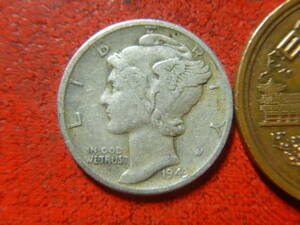 外国・USA／マーキュリー１０セント銀貨・１ダイム（1943年）　24012603