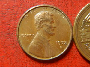 外国・USA／リンカーン１セント黄銅貨（1972年D）　240127