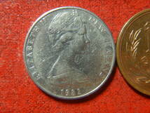 外国・ニュージーランド／１０セント白銅貨：マオリ族の仮面（1982年）　240128_画像2