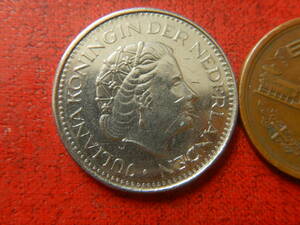 外国・オランダ／１ギルダー・ニッケル貨：ユリアナ女王（1978年）　240129