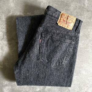 80s USA製 Levis リーバイス 501 ストライプ ブラック デニム パンツ 黒 ジーンズ Gパン W32 L32 80年代 ハチマル ビンテージ アメリカ製