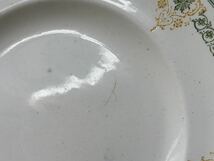 良品　フランス　アンティーク　皿　Longwy　ロンウィー　/　“LONGPRE”　イエローグリーンのガーランドプレート　 平皿_画像6