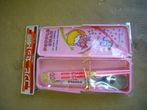 POPPLE CHAN.. thing chopsticks * spoon * case combination set unopened goods that time thing 