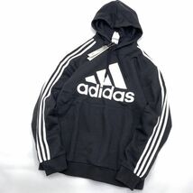 アディダス adidas 3ストライプス パーカー 黒 XO H14641 23-1225-21-6_画像1