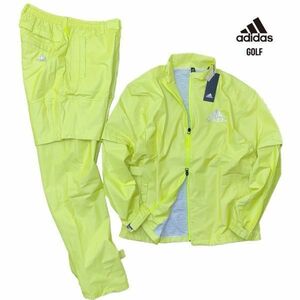 アディダス adidas ゴルフ ハイストレッチ 上下セット M 黄 F17904 23-0124-8-4 ニットラミネーション素材 撥水 スイング対応