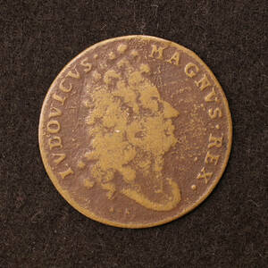フランス ルイ14世 コイン（1643- 1715）銅貨・トークン ニュルンベルク製造[E3159]