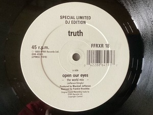 TRUTH - OPEN OUR EYES ''SPECIAL LIMITED DJ EDITION'' (Frankie Knuckles Remixes) - レア1989UKオリジナル12インチ/ Marshall Jefferson