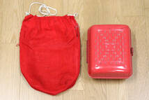 あんか　袋付き　暖房器具　赤/レッド　横19㎝×縦15㎝×高さ9㎝　レトロ　ジャンク品_画像1