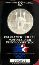 ロサンゼルスオリンピック 記念銀貨 1983年 1984年 OLYMPIC DOLLAR 900 FINESILVER PROOF CONDITION ２枚セット_画像3