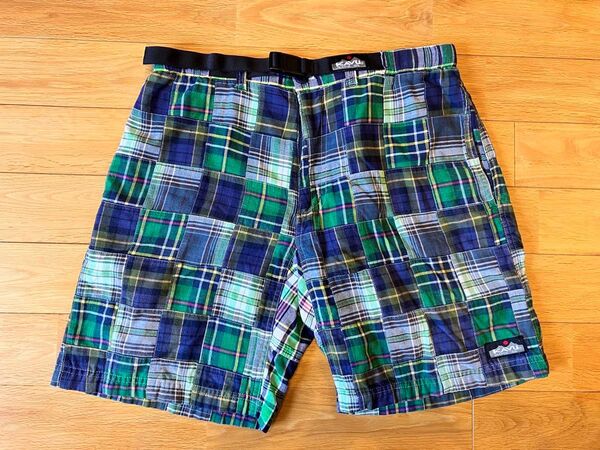 KAVU カブー パッチワーク チェック ショートパンツ ハーフパンツ L