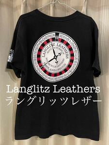 Langlitz Leathers ラングリッツレザー 限定 Tシャツ シルアルナンバー カナダ製 黒 ブラック ルーレット バイク アメ車 旧車