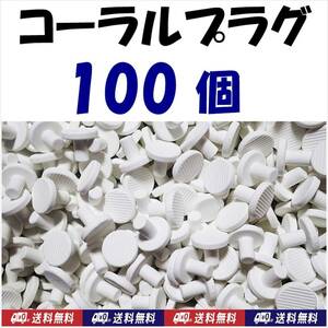 【送料無料】Φ23　コーラルプラグ　100個　Ｔ型　コーラルフラッグ　 海水魚　珊瑚 育成水槽に　サンゴ プラグ　セラミック