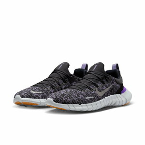 27.5㎝ ナイキ フリー ラン 5.0 灰/黒/紫 CZ1884-012 NIKE FREE RUN 5.0 RN ランニングシューズ