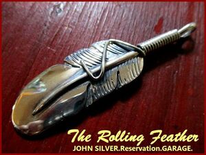 【JOHN SILVER】ジョンシルバー/original/the/rolling/feather/silver/jewelry/フェザー/925/銀製品/M