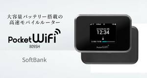 シャープ製Pocket Wi-Fi 809SH 大容量バッテリー　SoftBank 純正充電器付き