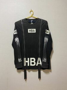 【USED】HOOD BY AIR フードバイエアー ジップ デザイン Tシャツ 長袖　カットソー 黒 ブラック サイズL