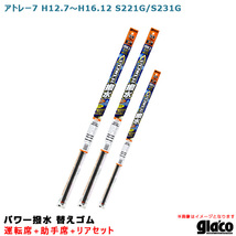 ソフト99 ガラコワイパー パワー撥水 替えゴム 車種別セット アトレー7 H12.7～H16.12 S221G/S231G 運転席+助手席+リア_画像1