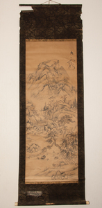 【模写】山水図 池大雅 掛軸 江戸後期画家 文人画の祖 京都の人