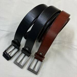 LEATHER BELT x 3（BLACK , DK.BROWN , RED BROWN）/ レザーベルト x 3点（ブラック, ダークブラウン, 赤茶）