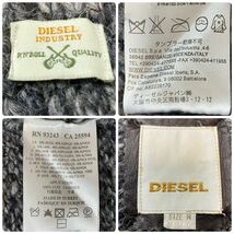 極美品 ディーゼル DIESEL 上質アルパカ ニット ジャケット カーディガン M 牛革 レザーエルボーパッチ くるみボタン メランジ グレー 秋冬_画像7