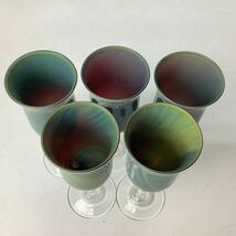 マルティガラス レトロ ワイングラス シャンパングラス 5客セット【Y1284】_画像5