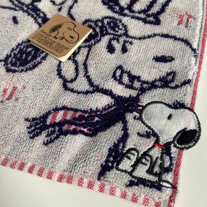 セール 即決1円 新品タグ付き PEANUTS ピーナッツ・SNOOPY スヌーピー刺繍スヌーピー ロゴ／タオル ハンカチ