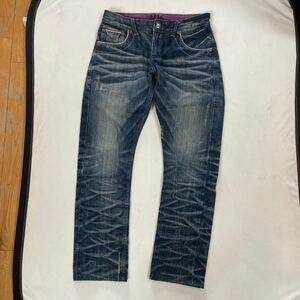 セール即決1円　2426 JEANS (JONEAAジョネア) 赤耳・ダメージ加工デニム地・・高級デザインジーンズ 美品 ウエスト82〜83