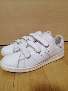 adidas アディダス レザー スタンスミス STAN SMITH CF ベルクロ ローカットスニーカー BC0416 26.5cm ホワイト　ピンク