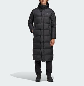 ラスト1点！送料1040円～新品◆定価25300円◆adidas◆アディダス◆軽量◆LIGHT DOWN COAT◆ライトダウンコート◆LONG着丈121cm◆黒◆XL