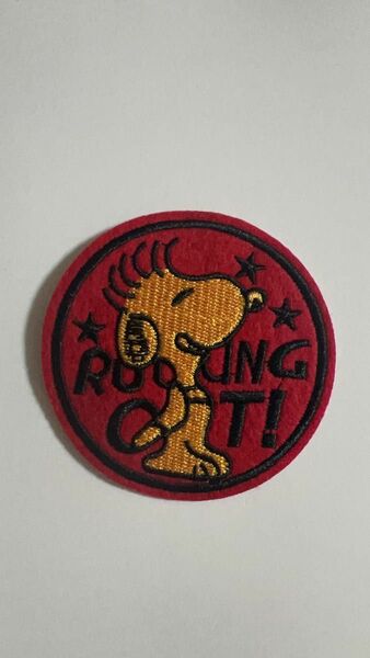 ROCKING OUT ウッドストック スヌービー アイロンワッペン 刺繍ワッペン 