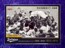 ☆ BBM2021 オリックス・バファローズヒストリー 1936-2021 レギュラーカード 03 西本幸雄監督の下、初優勝 ☆_画像1