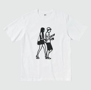 ユニクロ Tee WHITE コラボTシャツ グラフィックTシャツ UT 半袖Tシャツ (M)ジュリアン オピー Julian Opie