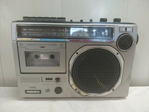 値下 昭和レトロ 日立 HITACHI ラジカセ【 PERDISCO パディスコ TRK-5510 】中古 通電 ラジオ受信OK カセットNG ジャンク 35×11×高24cm