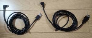 USB-A（オス）ーmicro USB-B（オス）ケーブル　左L字と右L字の２個