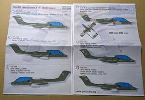 1/72 プリントスケール ノースアメリカン OV-10 ブロンコ用デカール COIN機 アメリカ海兵隊/海軍 コロンビア/タイ/インドネシア仕様