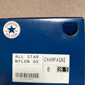 CONVERSE ALL STAR NYLON OX 8(26.5cm) コンバース オールスター ナイロン 2003年 当時物 シャンパン 日本製の画像9