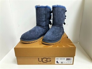 ☆1円～ 未使用 UGG ムートンブーツ BAILEY BOW ベイリーボウ リボン ネイビー系 23ｃｍ☆