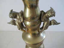 ◆TA8481◆大形燭台/真鍮製/一対/獅子の飾り金具付き/高さ約50cm_画像4