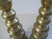 ◆TA8481◆大形燭台/真鍮製/一対/獅子の飾り金具付き/高さ約50cm_画像5