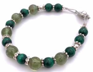  natural stone green apatite &mala kite. bracele 