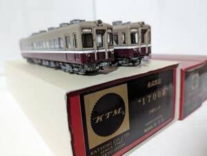 美品　室内灯付き　動作確認済み カツミ 0110名　東武鉄道 1700系　モハ　奇数車　偶数車 2両セット HOゲージ 鉄道模型 katsumi KTM　1